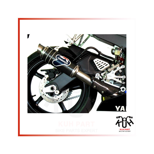 떼르미뇨니] 야마하 YZF-R6 Round GP Style 스테인레스 롱 카본 슬립온 머플러 (2006-16) Y077080CR